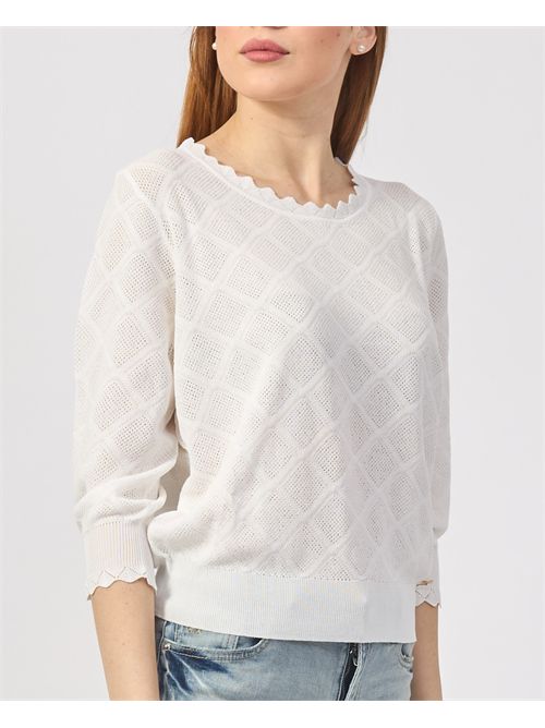 Pull à col rond perforé Yes Zee YES ZEE | M437-BR000101